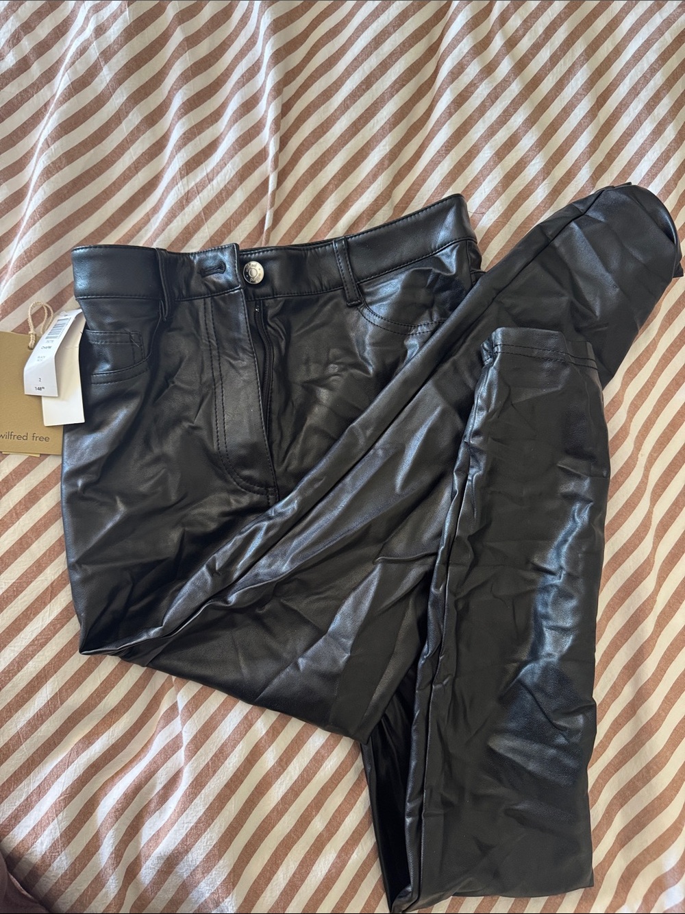 Wilfred Black Charm Leather Jeggings